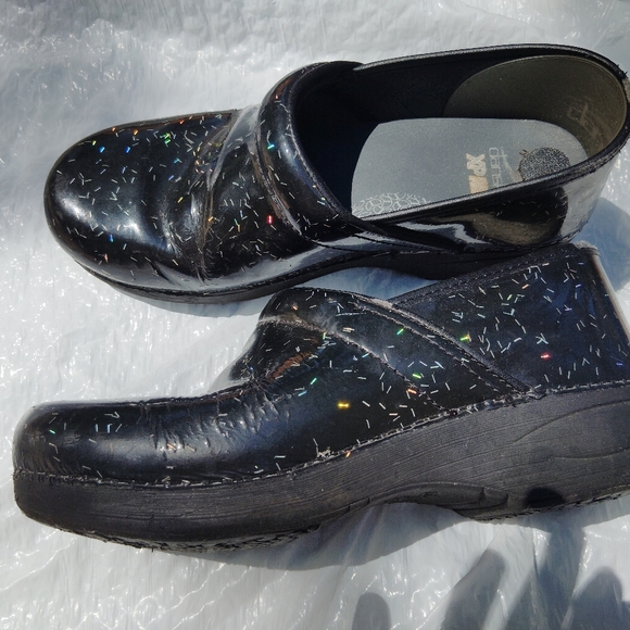 Dansko Glitter Sparkle Black Clogs - Picture 2 of 6